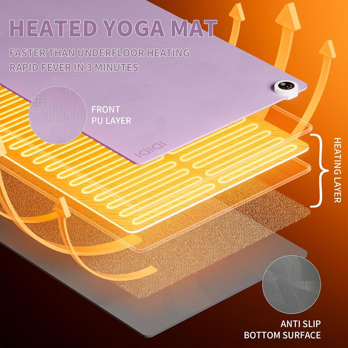Heating yoga mat, warm yoga pad, more comfortable fitness mat in winter, yoga and meditation bio-mat