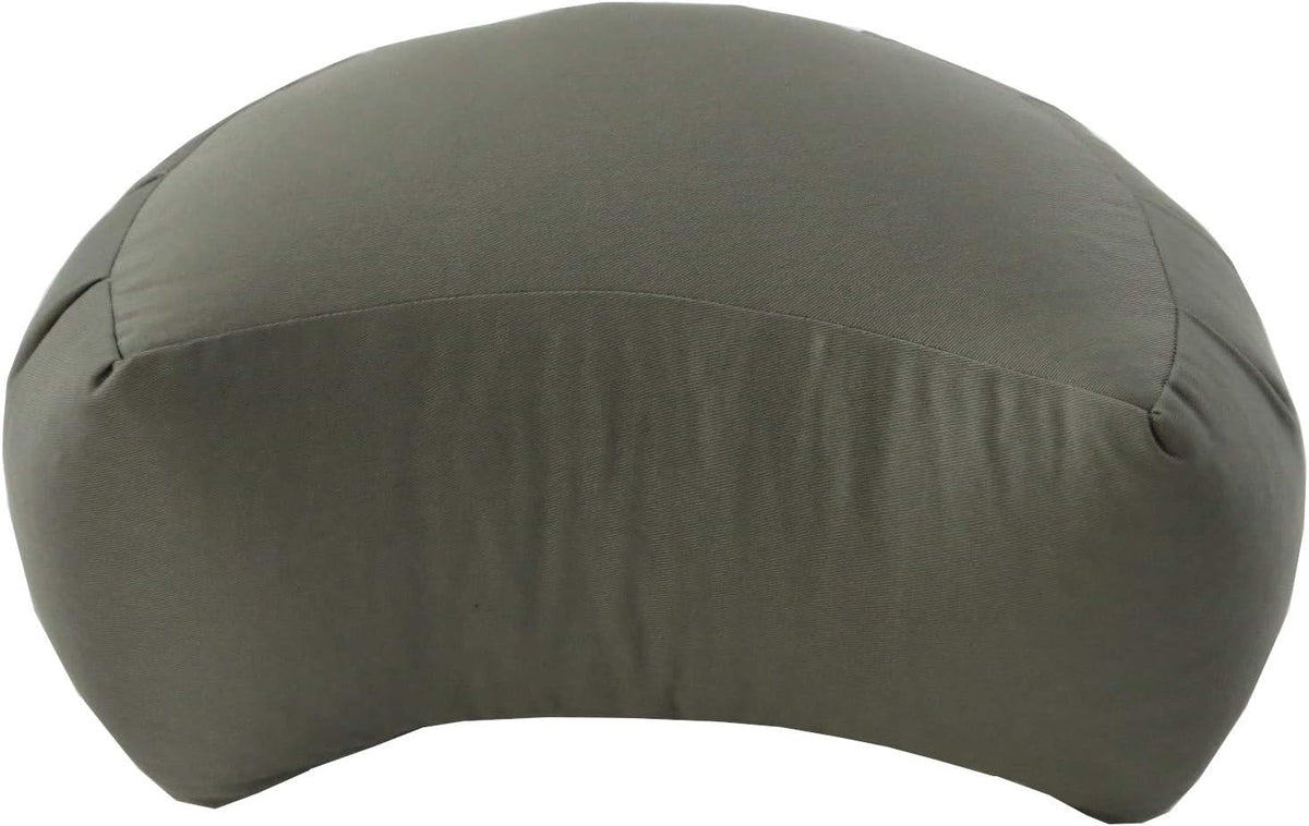 Buckwheat Crescent Zafu Meditation Cushion, Olive