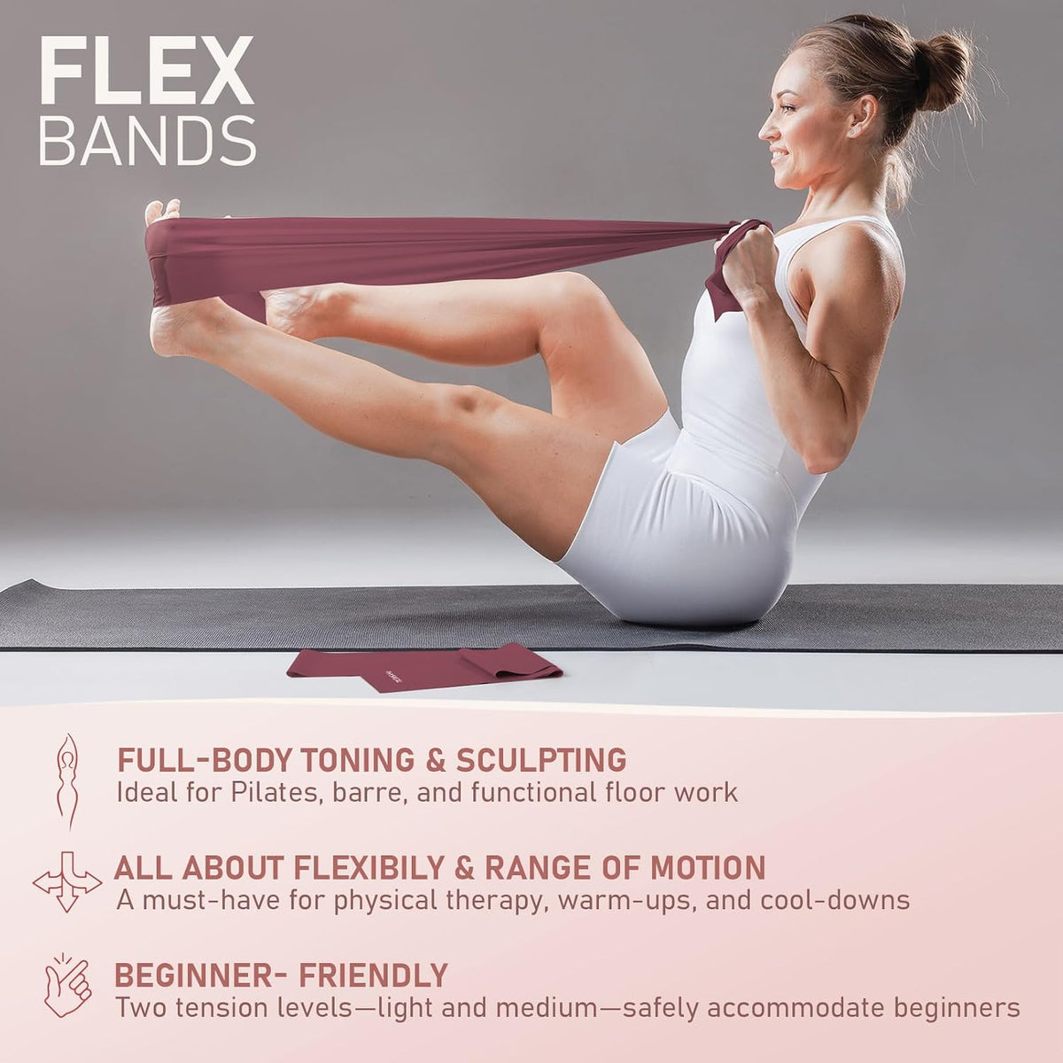 PhysKcal Pilates Kit, 15-Inch Pilates Ring with 1x Pilates Ball & 5X Bands