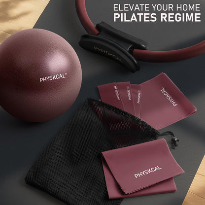 PhysKcal Pilates Kit, 15-Inch Pilates Ring with 1x Pilates Ball & 5X Bands