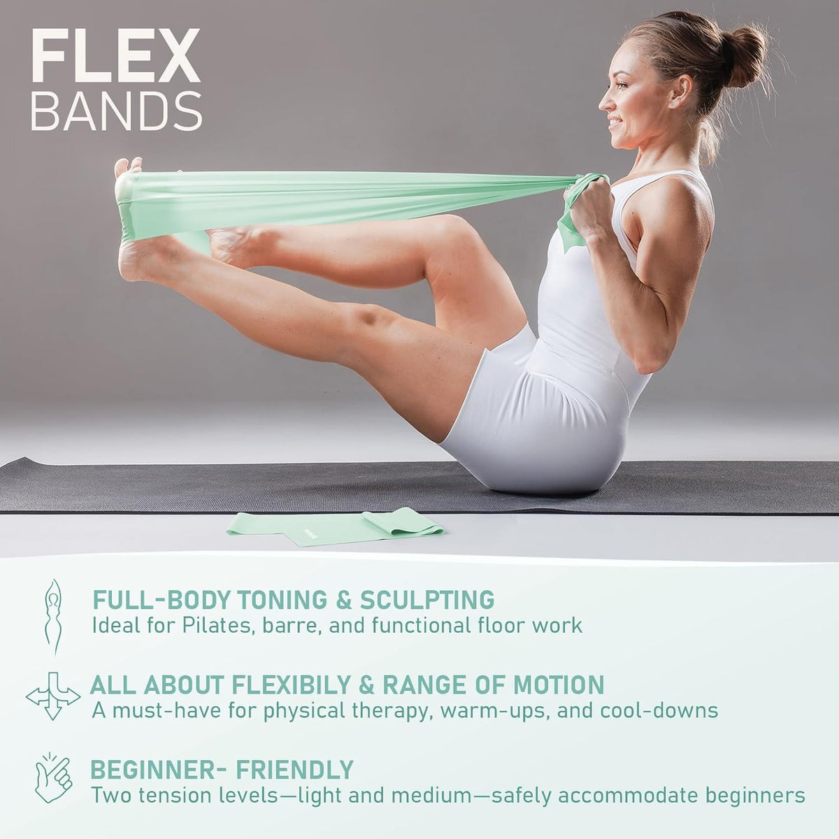 PhysKcal Pilates Kit, 15-Inch Pilates Ring with 1x Pilates Ball & 5X Bands