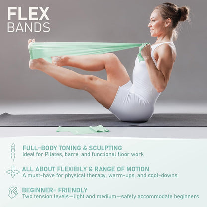 PhysKcal Pilates Kit, 15-Inch Pilates Ring with 1x Pilates Ball & 5X Bands