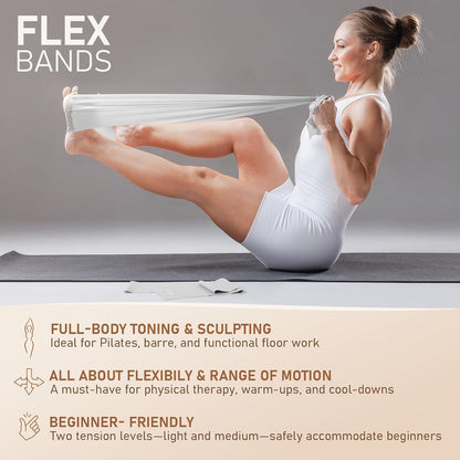 PhysKcal Pilates Kit, 15-Inch Pilates Ring with 1x Pilates Ball & 5X Bands