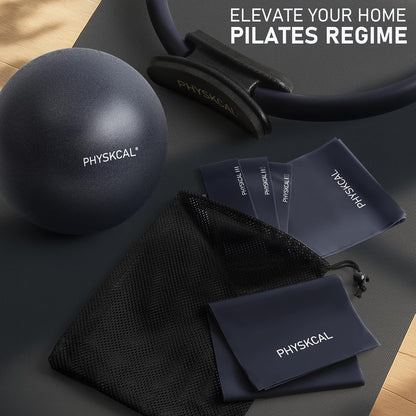 PhysKcal Pilates Kit, 15-Inch Pilates Ring with 1x Pilates Ball & 5X Bands