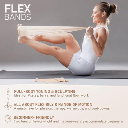 PhysKcal Pilates Kit, 15-Inch Pilates Ring with 1x Pilates Ball & 5X Bands