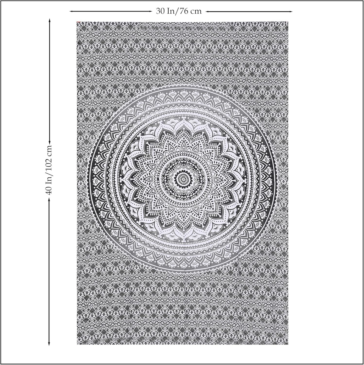 Original Gold Tapestry Wall Hanging Mandala – Cotton Throw Tapestry – Boho Bedding White and Gold Medium Bedspread 54x60 Inches – Meditation & Yoga Rug Mat