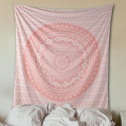 Original Gold Tapestry Wall Hanging Mandala – Cotton Throw Tapestry – Boho Bedding White and Gold Medium Bedspread 54x60 Inches – Meditation & Yoga Rug Mat