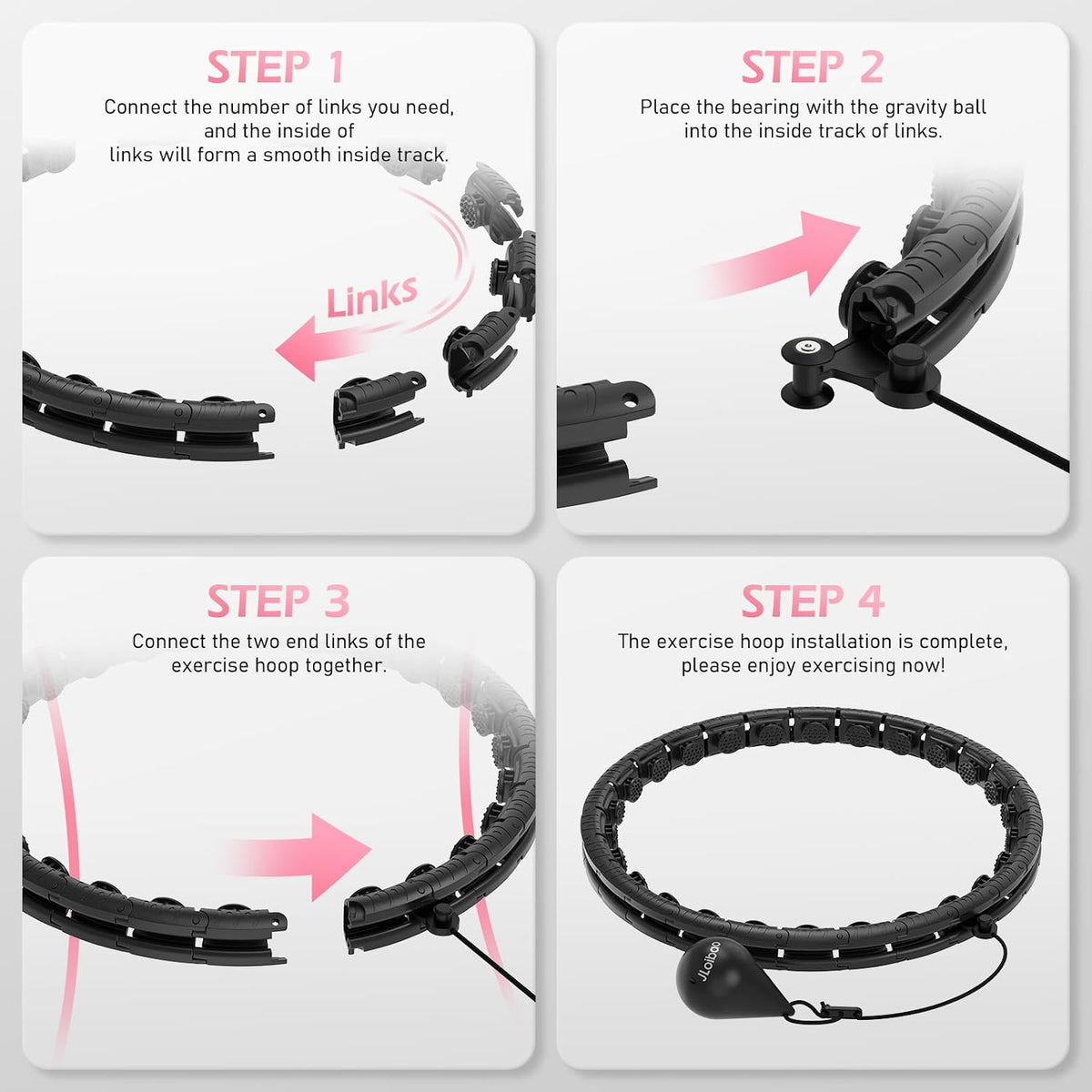 Infinity Fitness Hoop, Weighted Hula Circle for Adults Weight Loss