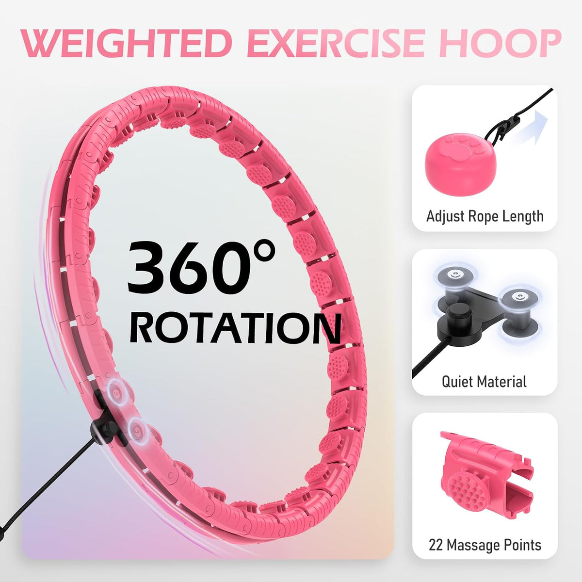 Infinity Fitness Hoop, Weighted Hula Circle for Adults Weight Loss