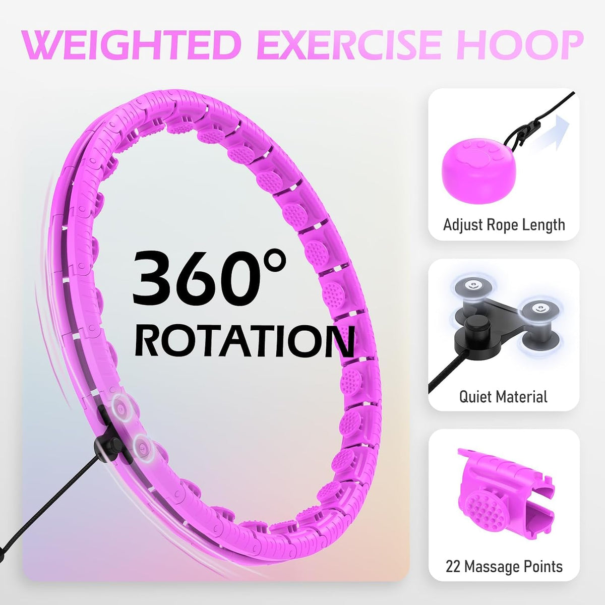 Infinity Fitness Hoop, Weighted Hula Circle for Adults Weight Loss