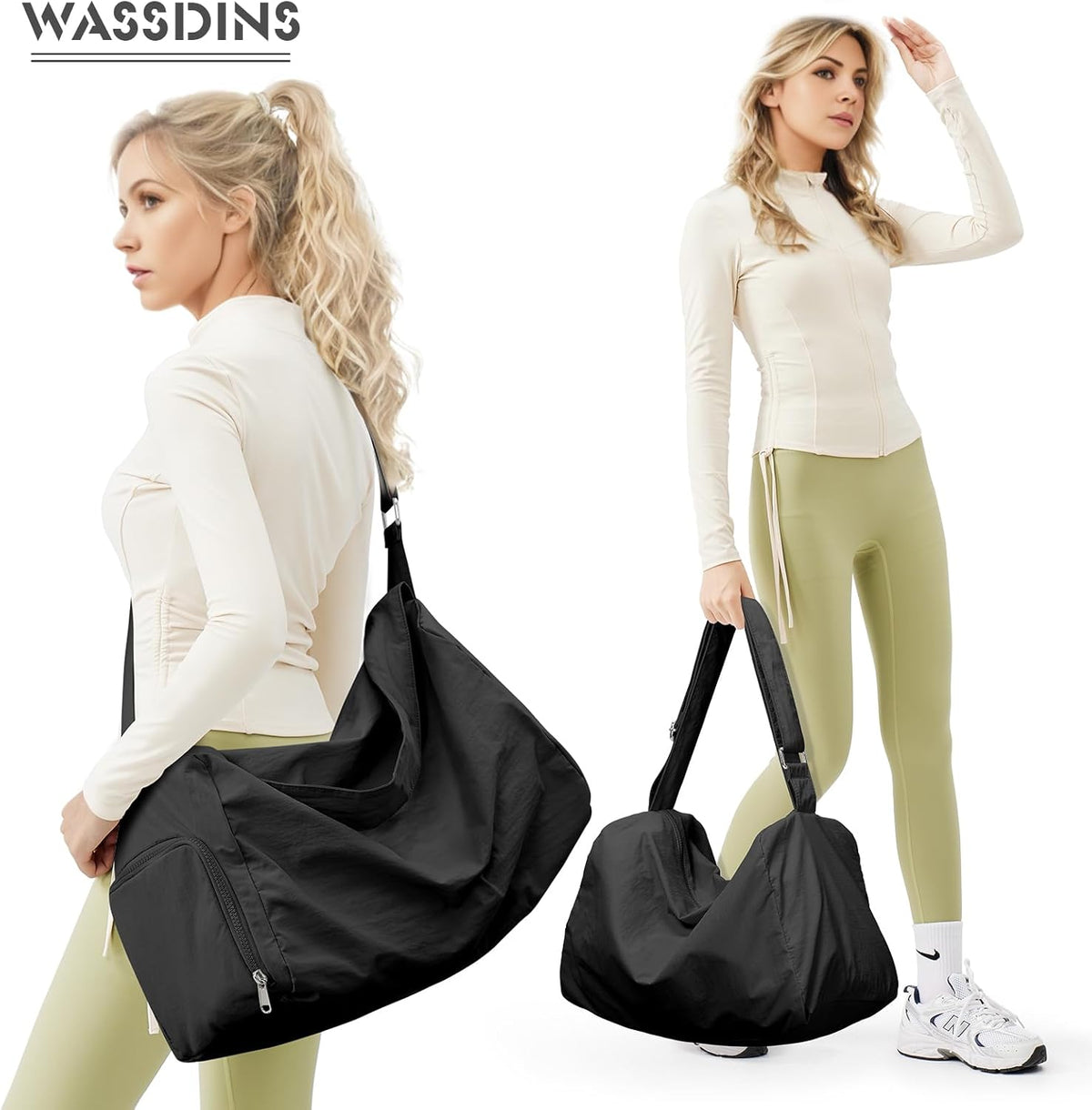 Small Gym Bag with Shoe Compartment, Workout Sport Duffle Bag for Women Travel, Waterproof Shoulder Overnight Bags Lightweight Carry on Tote Bags for Swim, Yoga, Dance