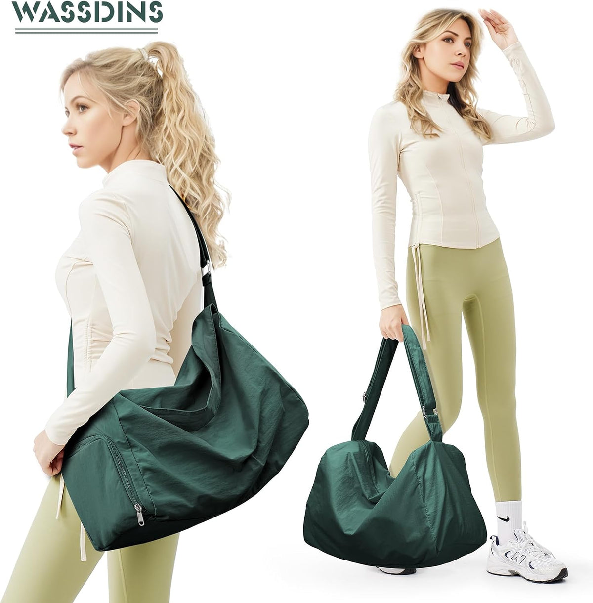 Small Gym Bag with Shoe Compartment, Workout Sport Duffle Bag for Women Travel, Waterproof Shoulder Overnight Bags Lightweight Carry on Tote Bags for Swim, Yoga, Dance