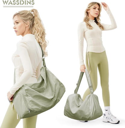 Small Gym Bag with Shoe Compartment, Workout Sport Duffle Bag for Women Travel, Waterproof Shoulder Overnight Bags Lightweight Carry on Tote Bags for Swim, Yoga, Dance