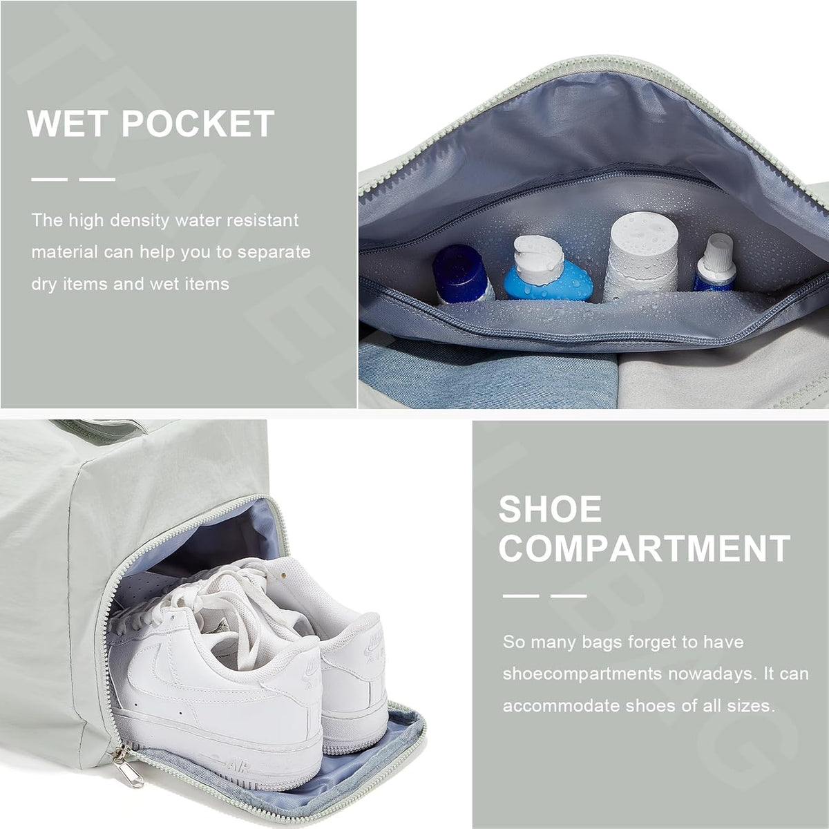 Small Gym Bag with Shoe Compartment, Workout Sport Duffle Bag for Women Travel, Waterproof Shoulder Overnight Bags Lightweight Carry on Tote Bags for Swim, Yoga, Dance