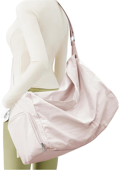 Small Gym Bag with Shoe Compartment, Workout Sport Duffle Bag for Women Travel, Waterproof Shoulder Overnight Bags Lightweight Carry on Tote Bags for Swim, Yoga, Dance