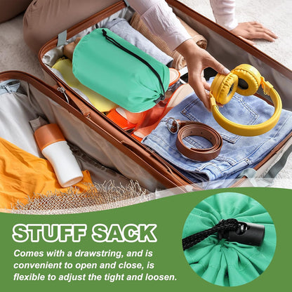 Stuff Sack, Waterproof Outdoor Storage Sack Portable Drawstring Dust Flap Bags Lightweight Sleeping Bag for Camping Hiking Travel