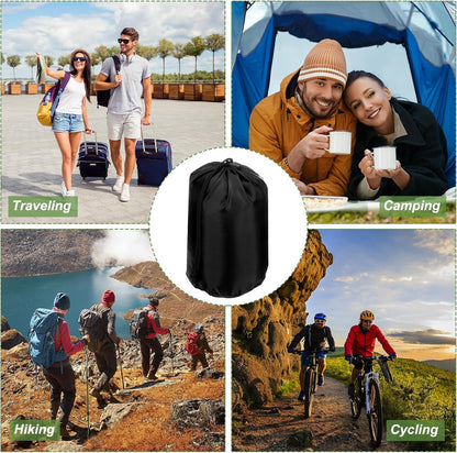 Stuff Sack, Waterproof Outdoor Storage Sack Portable Drawstring Dust Flap Bags Lightweight Sleeping Bag for Camping Hiking Travel