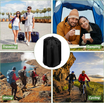 Stuff Sack, Waterproof Outdoor Storage Sack Portable Drawstring Dust Flap Bags Lightweight Sleeping Bag for Camping Hiking Travel