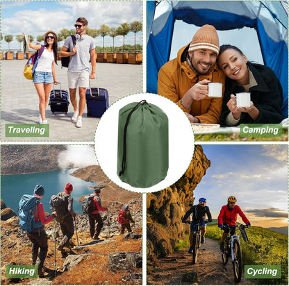 Stuff Sack, Waterproof Outdoor Storage Sack Portable Drawstring Dust Flap Bags Lightweight Sleeping Bag for Camping Hiking Travel