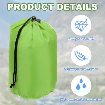 Stuff Sack, Waterproof Outdoor Storage Sack Portable Drawstring Dust Flap Bags Lightweight Sleeping Bag for Camping Hiking Travel