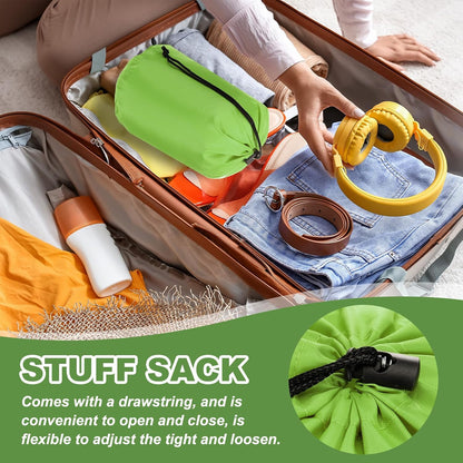 Stuff Sack, Waterproof Outdoor Storage Sack Portable Drawstring Dust Flap Bags Lightweight Sleeping Bag for Camping Hiking Travel