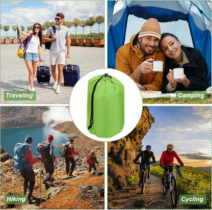 Stuff Sack, Waterproof Outdoor Storage Sack Portable Drawstring Dust Flap Bags Lightweight Sleeping Bag for Camping Hiking Travel