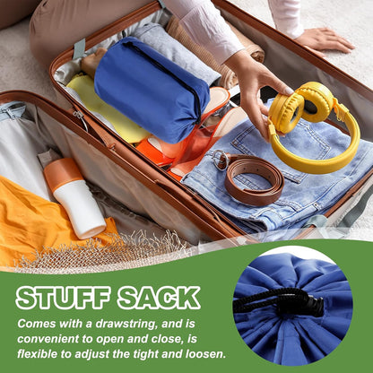 Stuff Sack, Waterproof Outdoor Storage Sack Portable Drawstring Dust Flap Bags Lightweight Sleeping Bag for Camping Hiking Travel