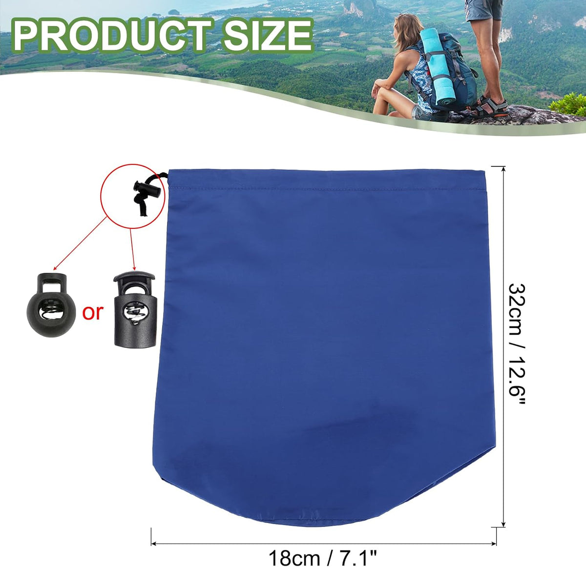 Stuff Sack, Waterproof Outdoor Storage Sack Portable Drawstring Dust Flap Bags Lightweight Sleeping Bag for Camping Hiking Travel