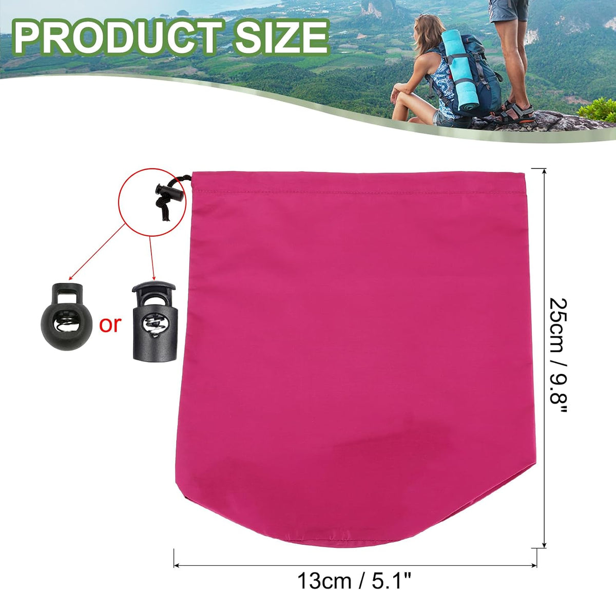 Stuff Sack, Waterproof Outdoor Storage Sack Portable Drawstring Dust Flap Bags Lightweight Sleeping Bag for Camping Hiking Travel