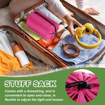 Stuff Sack, Waterproof Outdoor Storage Sack Portable Drawstring Dust Flap Bags Lightweight Sleeping Bag for Camping Hiking Travel