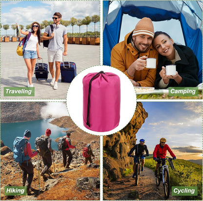 Stuff Sack, Waterproof Outdoor Storage Sack Portable Drawstring Dust Flap Bags Lightweight Sleeping Bag for Camping Hiking Travel