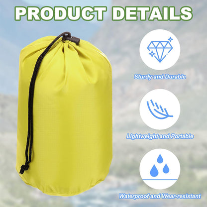 Stuff Sack, Waterproof Outdoor Storage Sack Portable Drawstring Dust Flap Bags Lightweight Sleeping Bag for Camping Hiking Travel