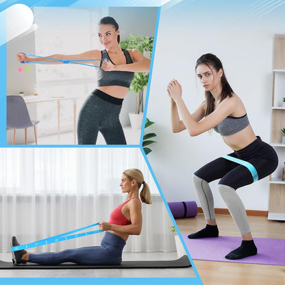 24 Pcs Pilates Kit, Home Pilate Equipment for Women, Pilates Ring and Ball Set with Stretching Strap, Water Bottle, Magic Circle, Yoga Ring, Gym Bag, Resistance Band, Anti Slip Sock