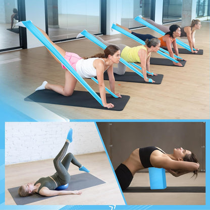 24 Pcs Pilates Kit, Home Pilate Equipment for Women, Pilates Ring and Ball Set with Stretching Strap, Water Bottle, Magic Circle, Yoga Ring, Gym Bag, Resistance Band, Anti Slip Sock