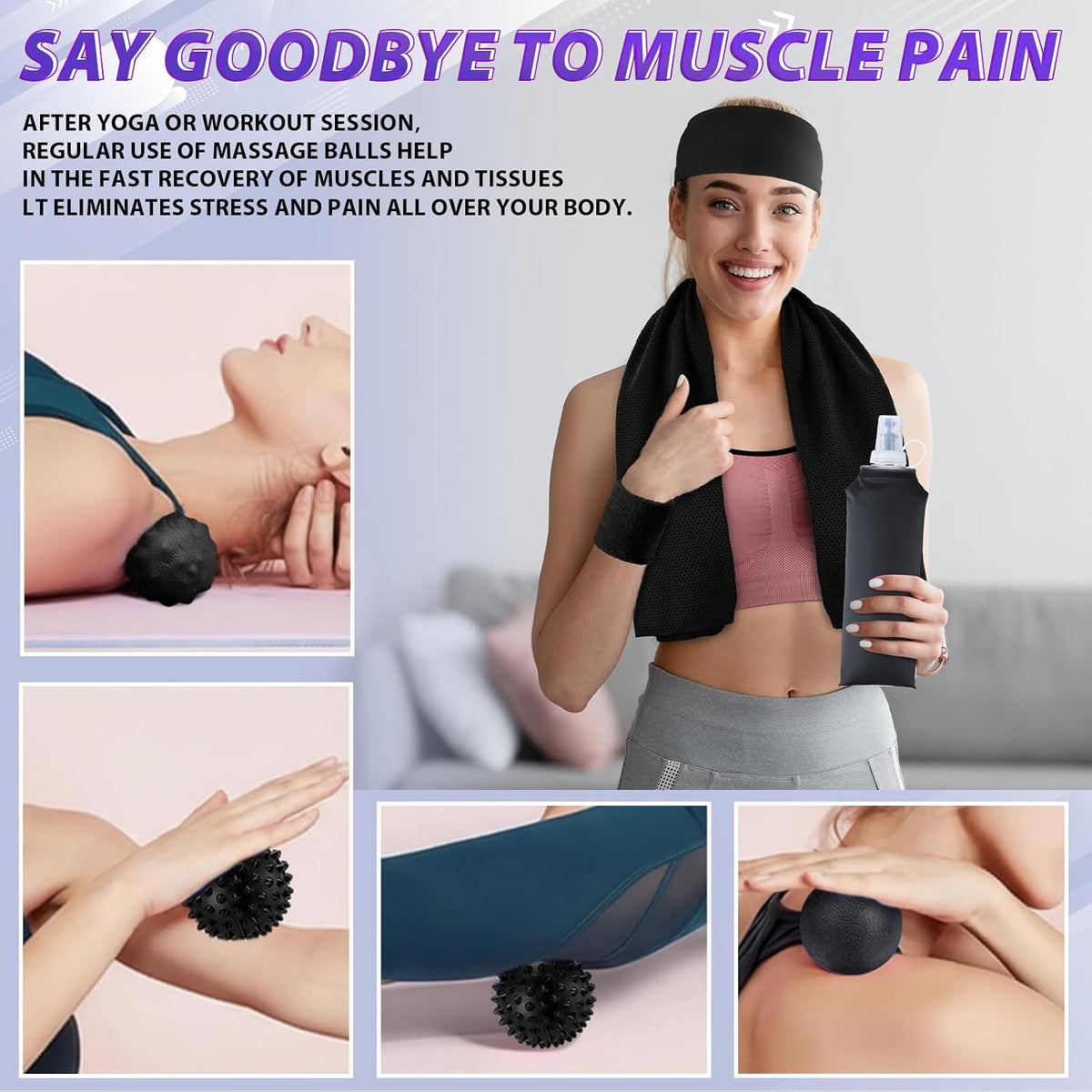 24 Pcs Pilates Kit, Home Pilate Equipment for Women, Pilates Ring and Ball Set with Stretching Strap, Water Bottle, Magic Circle, Yoga Ring, Gym Bag, Resistance Band, Anti Slip Sock