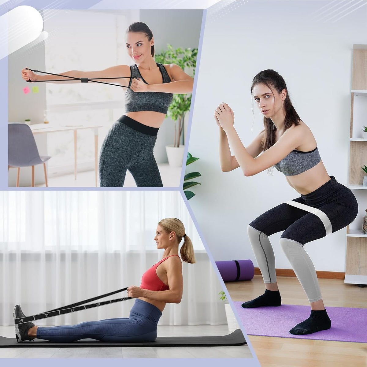 24 Pcs Pilates Kit, Home Pilate Equipment for Women, Pilates Ring and Ball Set with Stretching Strap, Water Bottle, Magic Circle, Yoga Ring, Gym Bag, Resistance Band, Anti Slip Sock