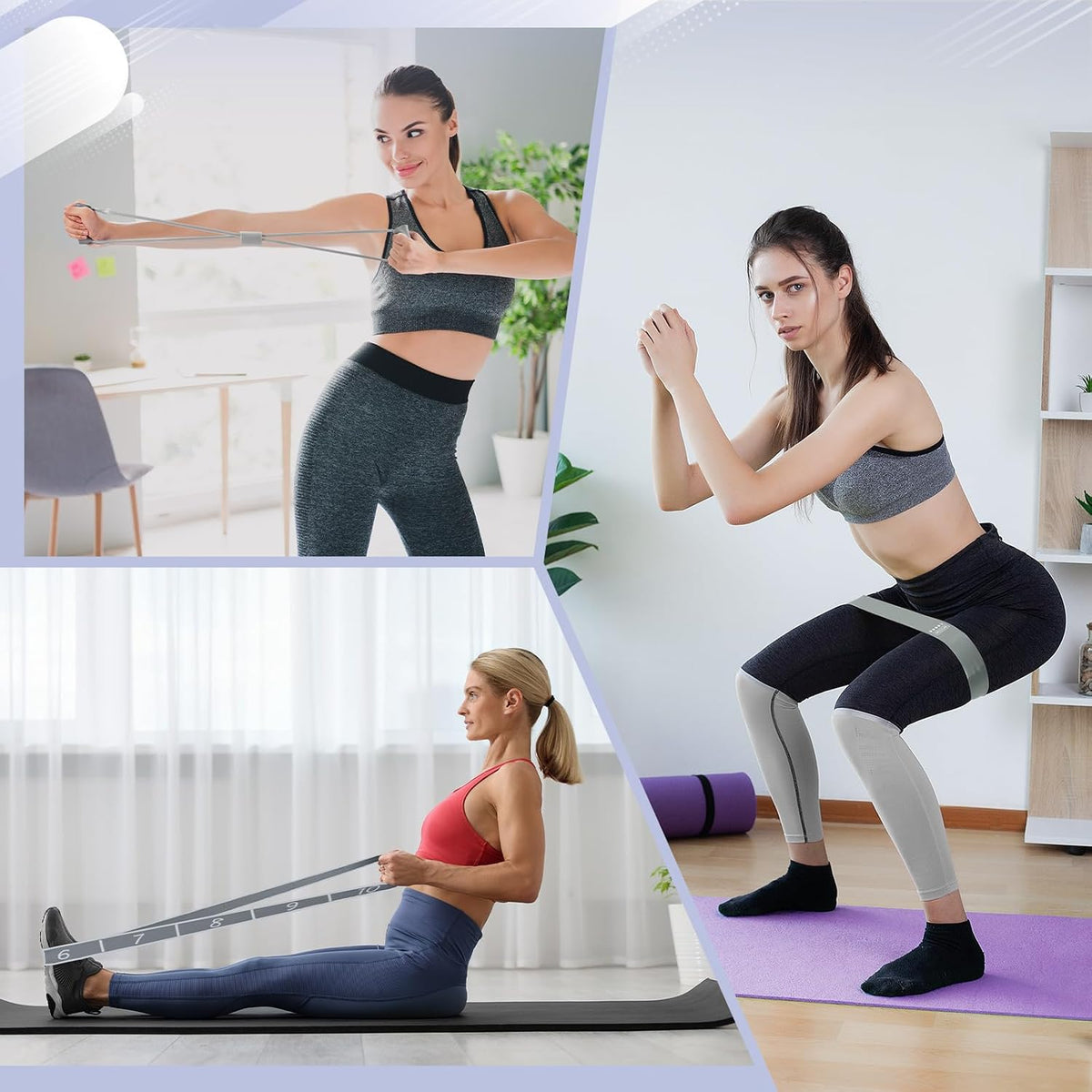 24 Pcs Pilates Kit, Home Pilate Equipment for Women, Pilates Ring and Ball Set with Stretching Strap, Water Bottle, Magic Circle, Yoga Ring, Gym Bag, Resistance Band, Anti Slip Sock