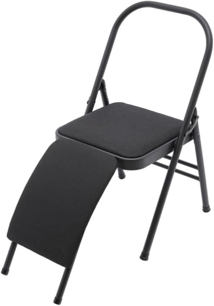 Yoga Chair Yoga Auxiliary Chair with Lumbar Back Support Relieve Back Pain Chair Folding Yoga Chair for Balance Training Handstand Flexibility