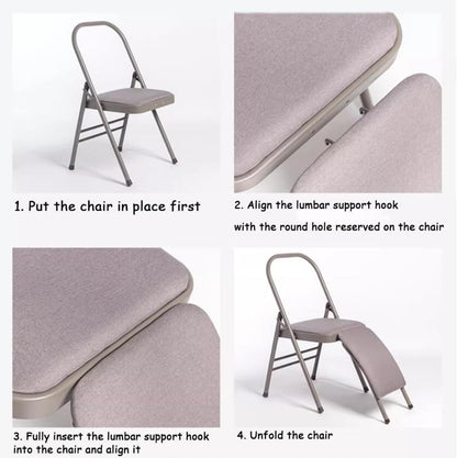 Yoga Chair Yoga Auxiliary Chair with Lumbar Back Support Relieve Back Pain Chair Folding Yoga Chair for Balance Training Handstand Flexibility