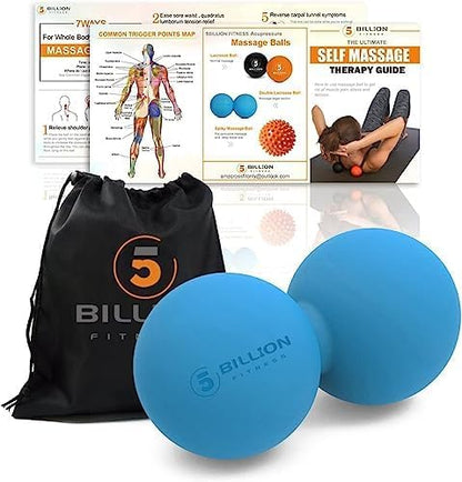 Peanut Massage Ball - Double Lacrosse Massage Ball & Mobility Ball for Physical Therapy - Deep Tissue Massage Tool for Myofascial Release, Muscle Relaxer, Acupoint Massage