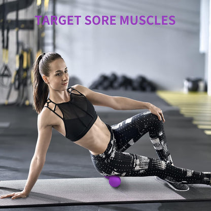 Peanut Massage Ball - Double Lacrosse Massage Ball & Mobility Ball for Physical Therapy - Deep Tissue Massage Tool for Myofascial Release, Muscle Relaxer, Acupoint Massage