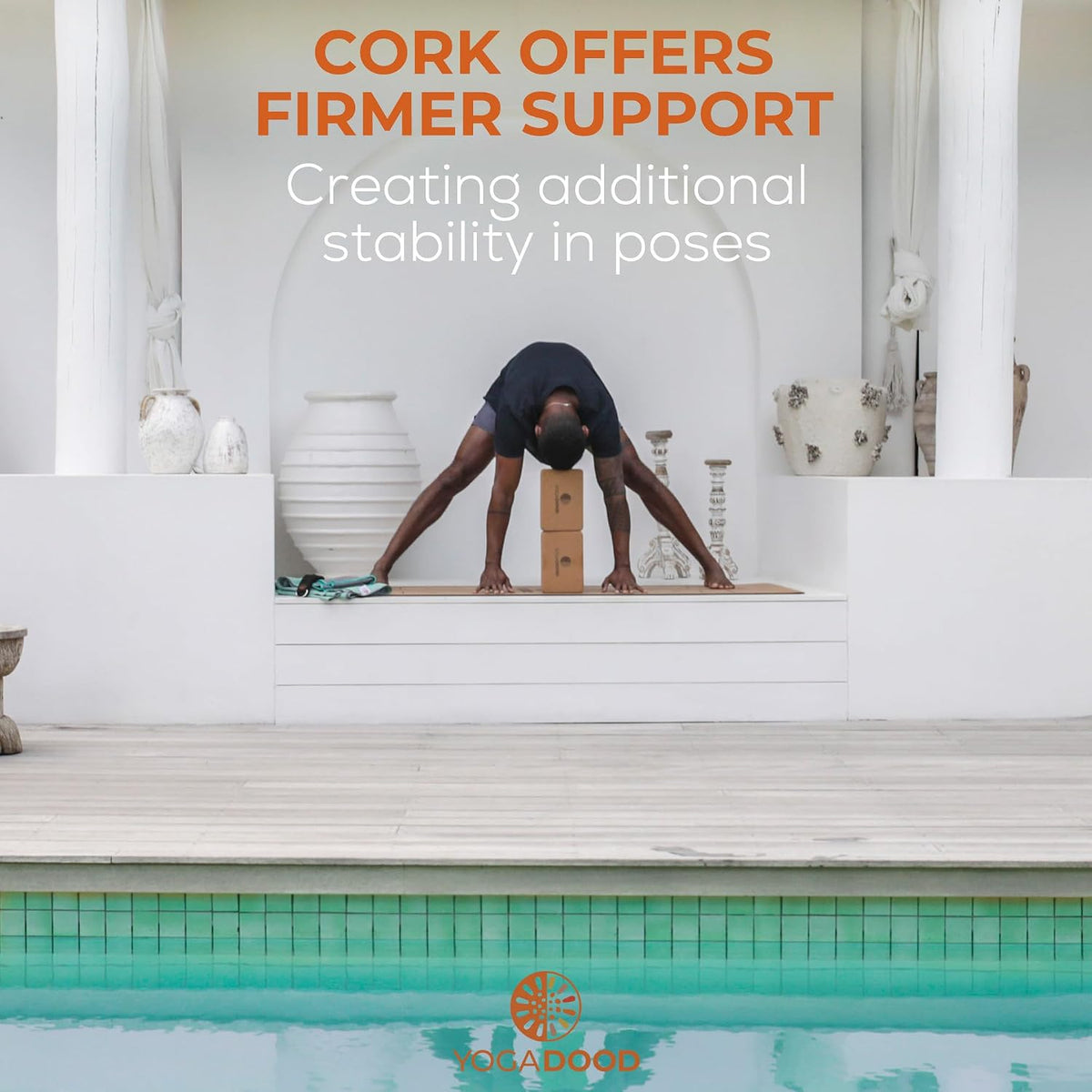 Premium Cork Yoga Blocks 2 Pack - Superior Grip & Stability for Enhanced Alignment - Eco-Friendly Biodegradable
