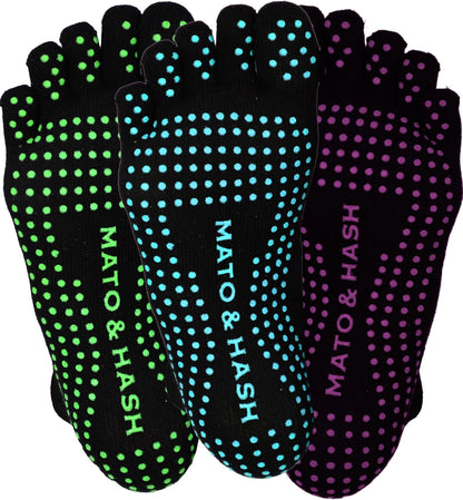5-Toe Exercise Barefoot Feel Yoga Socks With Full Grip