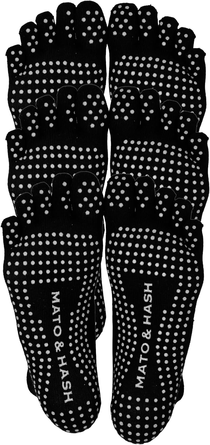 5-Toe Exercise Barefoot Feel Yoga Socks With Full Grip