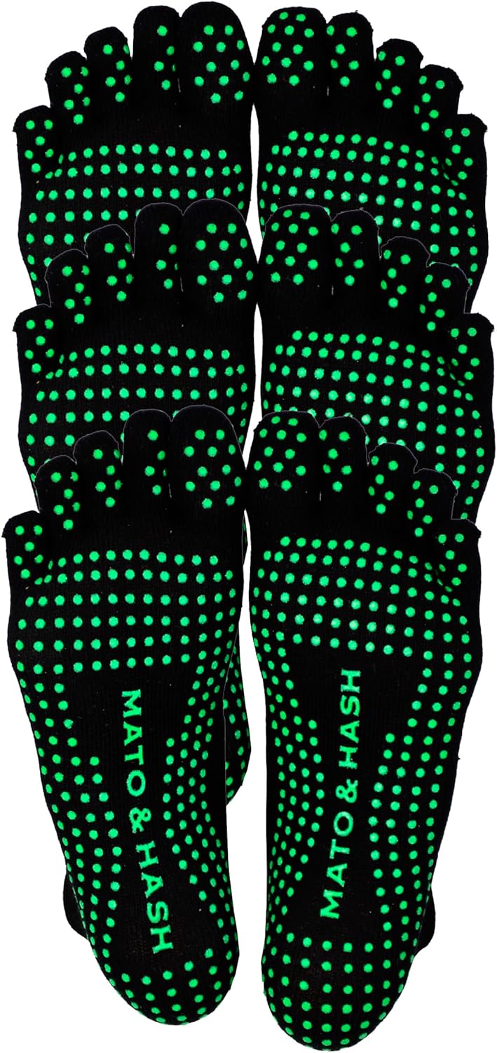5-Toe Exercise Barefoot Feel Yoga Socks With Full Grip