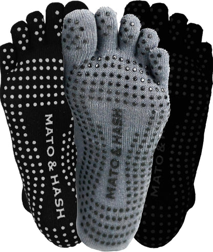 5-Toe Exercise Barefoot Feel Yoga Socks With Full Grip