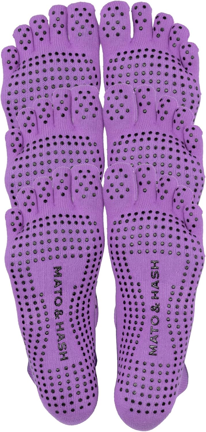 5-Toe Exercise Barefoot Feel Yoga Socks With Full Grip