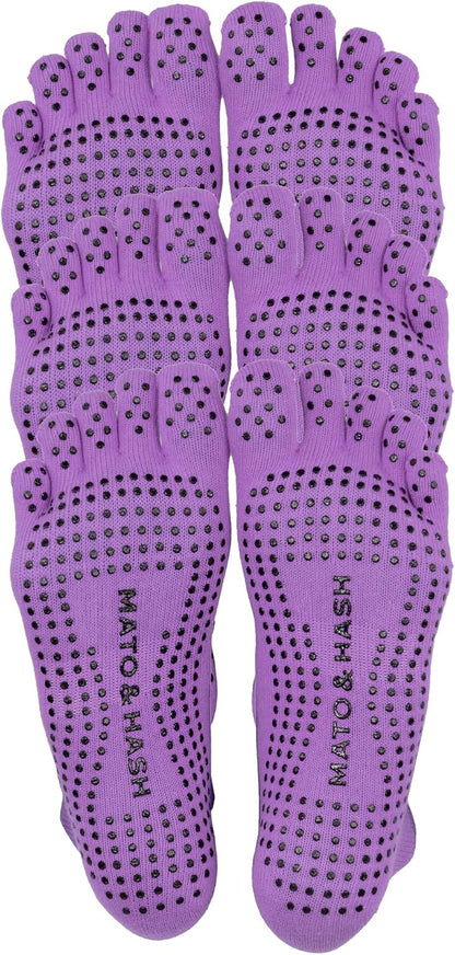 5-Toe Exercise Barefoot Feel Yoga Socks With Full Grip
