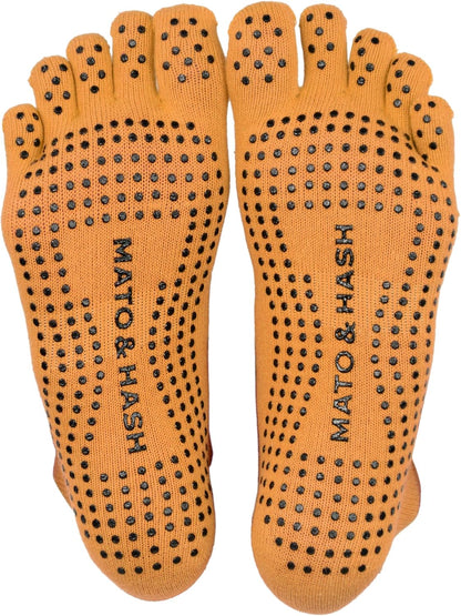 5-Toe Exercise Barefoot Feel Yoga Socks With Full Grip