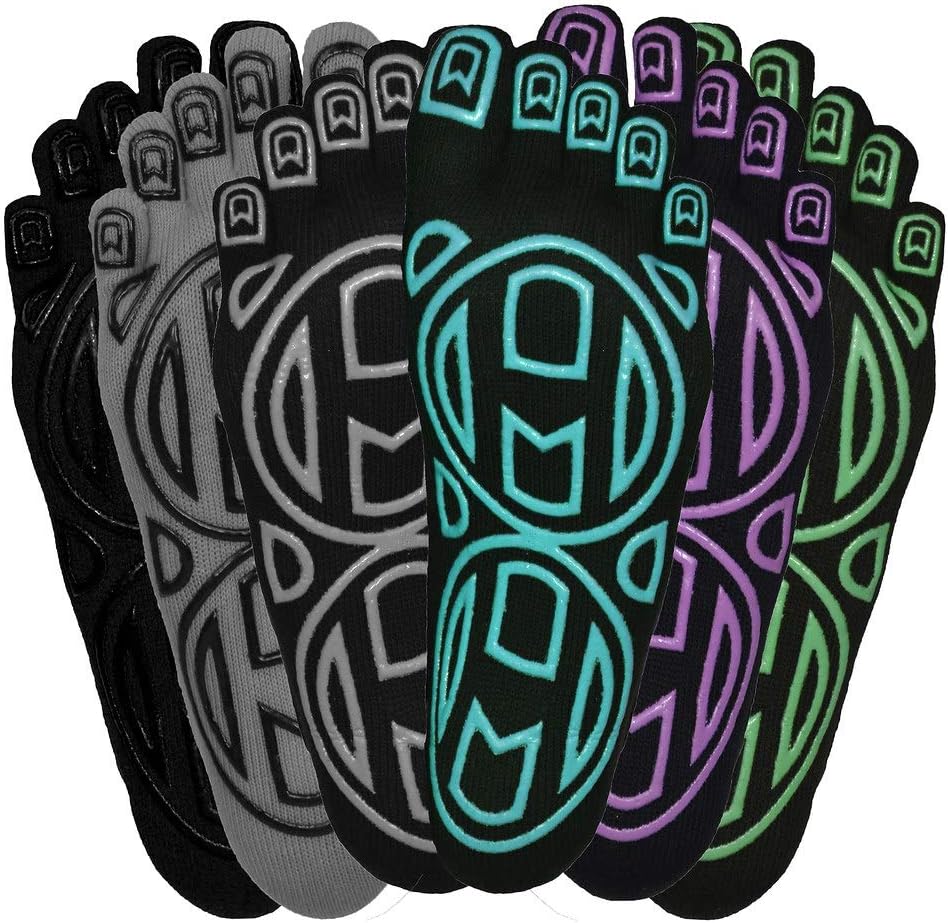 5-Toe Exercise Barefoot Feel Yoga Socks With Full Grip